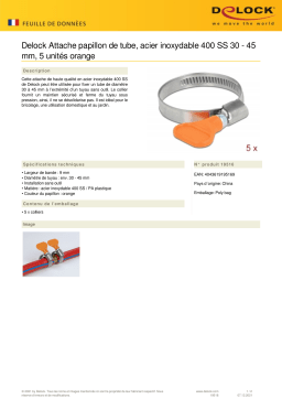 DeLOCK 19516 Butterfly Hose Clamp stainless steel 400 SS 30 - 45 mm 5 pieces orange Fiche technique