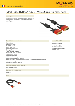 DeLOCK 84346 Cable DVI 24+1 male > DVI 24+1 male 3 m red metal Fiche technique