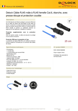 DeLOCK 66809 Cable RJ45 plug to RJ45 jack Cat.6 waterproof Fiche technique