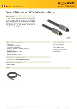 DeLOCK 86984 TOSLINK Standard Cable male - male 2 m Fiche technique