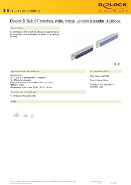 DeLOCK 66704 D-Sub 37 pin male metal, solder version, 4 pieces Fiche technique