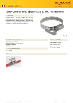 DeLOCK 19580 Butterfly Hose Clamp 32 - 50 mm 10 pieces metal Fiche technique