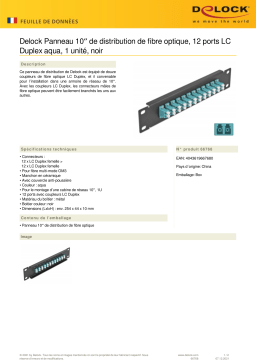 DeLOCK 66768 10″ Fiber Optic Patch Panel 12 Port LC Duplex aqua 1U black Fiche technique