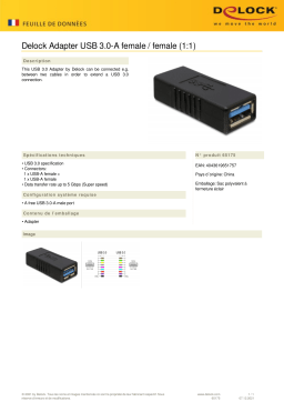 DeLOCK 65175 Adapter USB 3.0-A female / female (1:1) Fiche technique