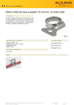 DeLOCK 19576 Butterfly Hose Clamp 16 - 25 mm 10 pieces metal Fiche technique