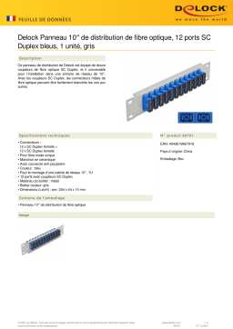 DeLOCK 66791 10″ Fiber Optic Patch Panel 12 Port SC Duplex blue 1U grey Fiche technique