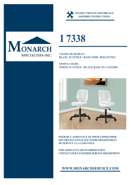 Monarch Specialties I 7338 OFFICE CHAIR Manuel utilisateur