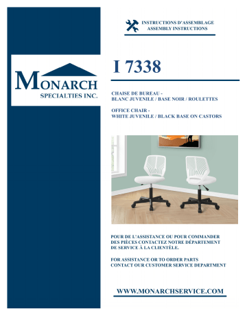 Monarch Specialties I 7338 OFFICE CHAIR Manuel utilisateur | Fixfr