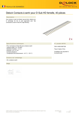 DeLOCK 66733 Crimp contacts for D-Sub HD crimp female 40 pieces Fiche technique