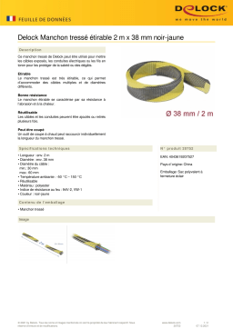 DeLOCK 20752 Braided Sleeve stretchable 2 m x 38 mm black-yellow Fiche technique