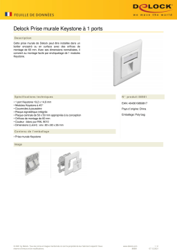 DeLOCK 86981 Keystone Wall Outlet 1 port Fiche technique