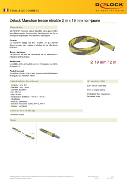 DeLOCK 20742 Braided Sleeve stretchable 2 m x 19 mm black-yellow Fiche technique