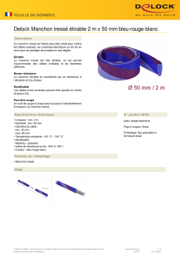 DeLOCK 20761 Braided Sleeve stretchable 2 m x 50 mm blue-red-white Fiche technique