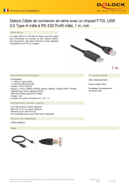 DeLOCK 64160 Serial Connection Cable Fiche technique