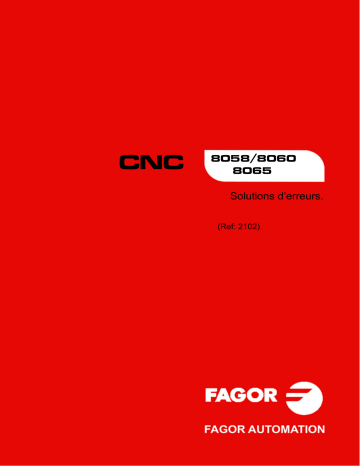 CNC 8065 | Fagor CNC 8060 Manuel utilisateur | Fixfr