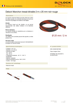 DeLOCK 20748 Braided Sleeve stretchable 2 m x 25 mm black-red Fiche technique