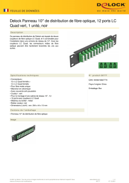 DeLOCK 66777 10″ Fiber Optic Patch Panel 12 Port LC Quad green 1U black Fiche technique