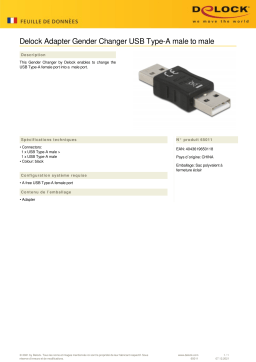 DeLOCK 65011 Adapter Gender Changer USB Type-A male to male Fiche technique