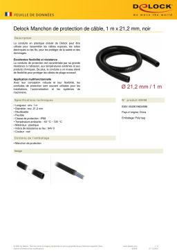 DeLOCK 60458 Cable protection sleeve 1 m x 21.2 mm black Fiche technique