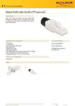 DeLOCK 86978 RJ45 plug Cat.6A UTP toolfree Fiche technique