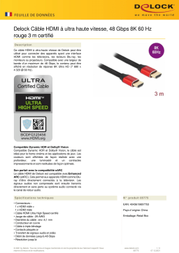 DeLOCK 85775 Ultra High Speed HDMI Cable 48 Gbps 8K 60 Hz red 3 m certified Fiche technique