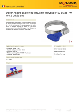 DeLOCK 19515 Butterfly Hose Clamp stainless steel 400 SS 25 - 40 mm 5 pieces blue Fiche technique