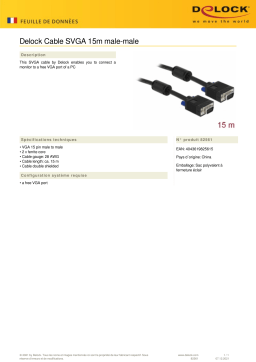 DeLOCK 82561 Cable SVGA 15m male-male Fiche technique