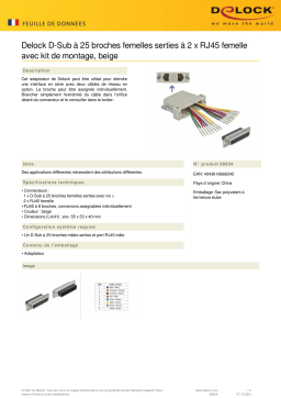 DeLOCK 66834 D-Sub 25 pin crimp female to 2 x RJ45 female Fiche technique