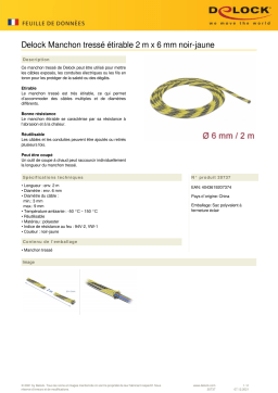 DeLOCK 20737 Braided Sleeve stretchable 2 m x 6 mm black-yellow Fiche technique