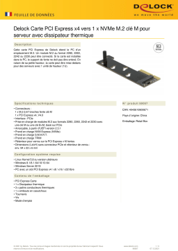 DeLOCK 90067 PCI Express x4 Card to 1 x NVMe M.2 Key M for Server Fiche technique