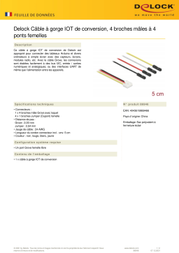 DeLOCK 86946 Conversion IOT Grove Cable 4 x pin male to 4 x Jumper female 5 cm Fiche technique