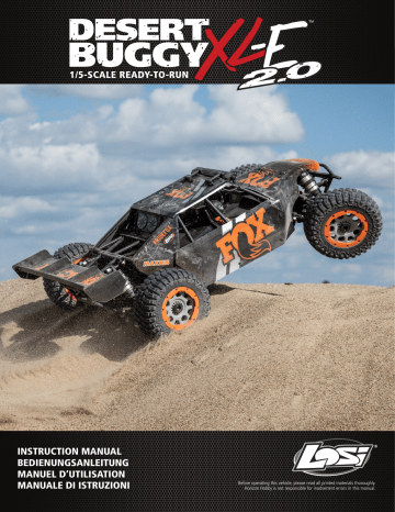 Losi LOS05020V2T1 1/5 DBXL-E 2.0 4WD Desert Buggy Brushless RTR Manuel du propriétaire | Fixfr