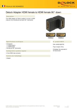 DeLOCK 65075 Adapter HDMI female to HDMI female 90° down Fiche technique