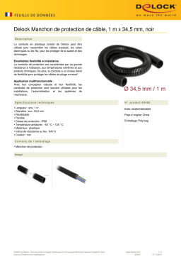 DeLOCK 60460 Cable protection sleeve 1 m x 34.5 mm black Fiche technique