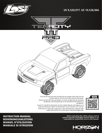 Losi LOS03019V2T1 1/10 TENACITY TT Pro 4WD Brushless SCT RTR Manuel du propriétaire | Fixfr