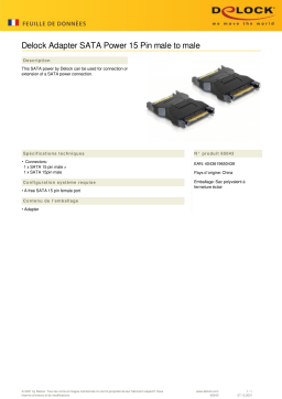 DeLOCK 65043 Adapter SATA Power 15 Pin male to male Fiche technique