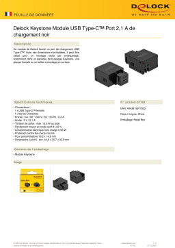 DeLOCK 87793 Keystone Module USB Type-C™ Charging Port 2.1 A black Fiche technique