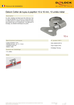 DeLOCK 19571 Butterfly Hose Clamp 10 - 16 mm 10 pieces metal Fiche technique