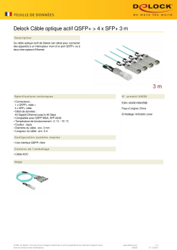 DeLOCK 84058 Active Optical Cable QSFP+ to 4 x SFP+ 3 m Fiche technique