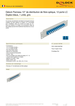 DeLOCK 66786 10″ Fiber Optic Patch Panel 12 Port LC Duplex blue 1U grey Fiche technique