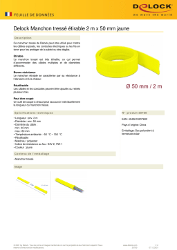 DeLOCK 20760 Braided Sleeve stretchable 2 m x 50 mm yellow Fiche technique