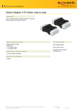 DeLOCK 65044 Adapter 4 Pin Molex male to male Fiche technique