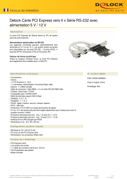 DeLOCK 89895 PCI Express Card to 4 x Serial RS-232 Fiche technique