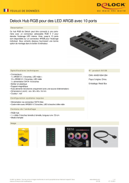 DeLOCK 64128 RGB Hub for ARGB LEDs Fiche technique