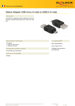 DeLOCK 65037 Adapter USB micro-A male to USB2.0 A-male Fiche technique