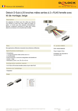 DeLOCK 66833 D-Sub 25 pin crimp male to 2 x RJ45 female Fiche technique