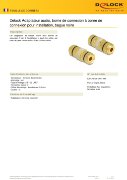 DeLOCK 64144 Audio Adapter binding post to binding post for installation, black ring Fiche technique