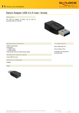 DeLOCK 65174 Adapter USB 3.0-A male / female Fiche technique