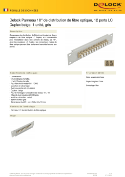 DeLOCK 66788 10″ Fiber Optic Patch Panel 12 Port LC Duplex beige 1U grey Fiche technique