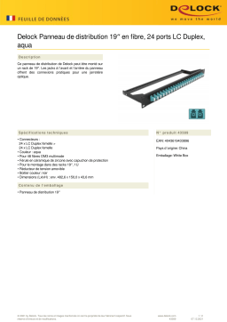 DeLOCK 43389 19″ Fibre Patch Panel 24 port LC Duplex aqua Fiche technique